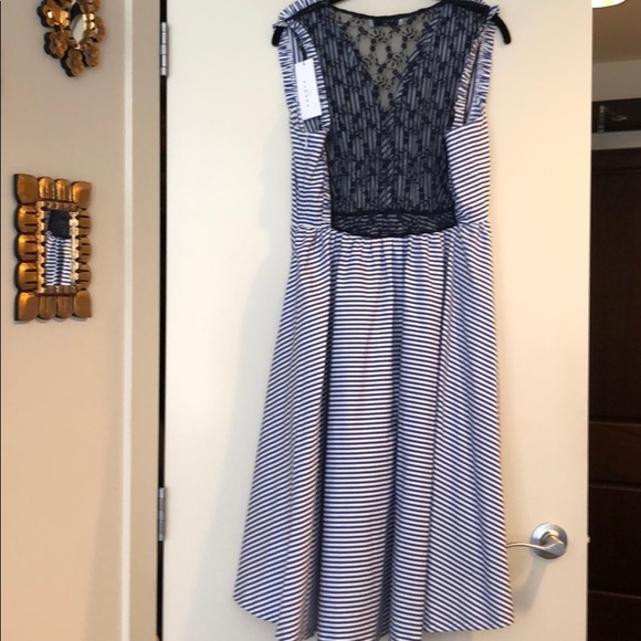 Sandro Asymmetrical Striped Dress - Picture 2 of 4